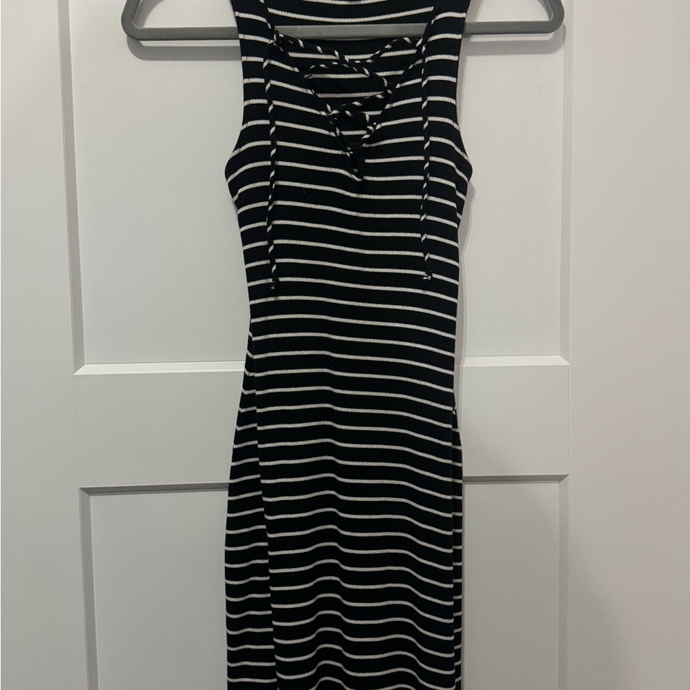 Striped Black and White Dress
